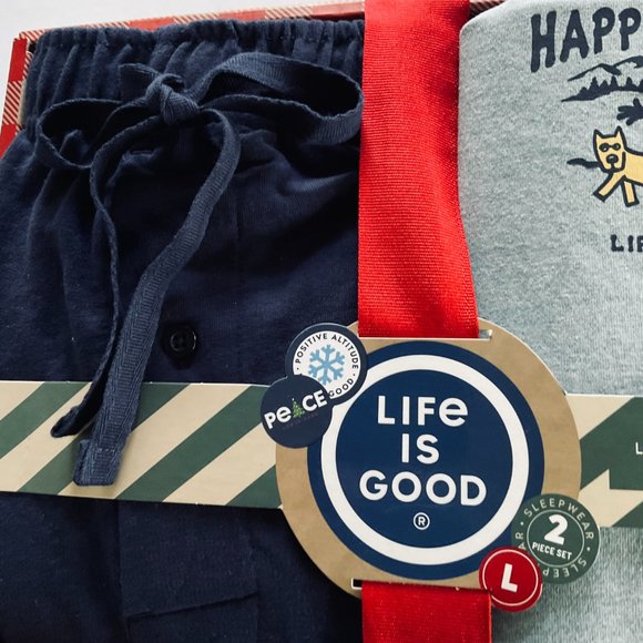 LIFE IS GOOD Men's 2Pc Gift Box Pajama Set NWT Size L - Picture 6 of 6